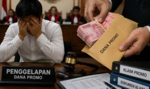 Penggelapan dana, mantan manajer penjualan, PT Marketama Indah, dana promo, program Rafaksi, Rp26,17 juta, PN Denpasar, Pengadilan Negeri Denpasar, tuntutan 9 bulan, Pasal 488 KUHP, penggelapan dengan pemberatan, Bali.