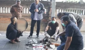 BNN Bali, narkotika Bali, etomidate, ganja 11,12 gram, ekstasi 64,5 butir, happy water, paket narkotika, knalpot sepeda motor, controlled delivery, Denpasar, Denpasar Selatan, Jalan Taman Pancing, BNN Provinsi Bali, peredaran narkoba,