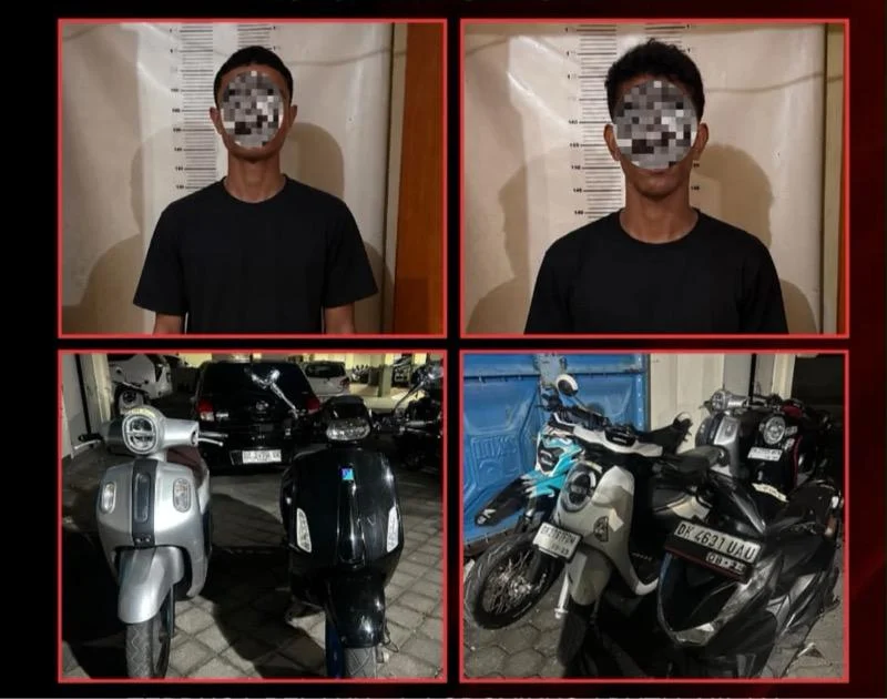 Debt collector gadungan, rampas motor, Vespa Sprint, Resmob Polda Bali, Polda Bali, Ditreskrimum Polda Bali, Denpasar, Pemogan, penipuan, perampasan kendaraan, maling motor, pelaku ditangkap, Karangasem, NTT, kriminal Bali, Citizen Bali.