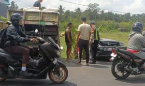 kecelakaan Sangeh, kecelakaan Badung, Jalan Raya Sangeh, Abiansemal, Honda Brio, Mitsubishi Truck, Laka Lantas Polres Badung