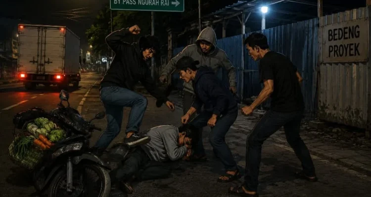 Pengeroyokan Denpasar, pedagang sayur dikeroyok, penganiayaan Denpasar Selatan, Jalan Pemelisan, By Pass Ngurah Rai, Denpasar Selatan, Polresta Denpasar, dugaan pengeroyokan, korban penganiayaan, penyelidikan polisi.