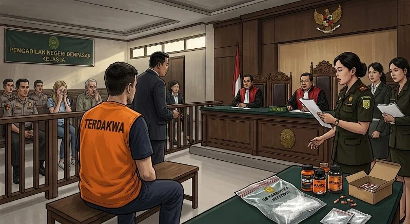 WNA Ukraina, BL, mefedron, narkotika Bali, PN Denpasar, Bandara Ngurah Rai, Bea Cukai Ngurah Rai, narkotika Golongan I, sidang narkotika, narkoba Bali, WNA bawa narkoba.