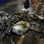 WNA Ukraina, bule Ukraina, kecelakaan tunggal, motor sport terbakar, motor terbakar, Jalan Pantai Berawa, Tibubeneng, Kuta Utara, Badung, Kasih Ibu General Hospital, Polsek Kuta Utara, Polres Badung, Diskarmat Badung, kecelakaan WNA, Bali.