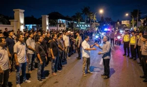 Jimbaran, Kuta Selatan, Badung, warga berjaga, patroli warga, isu penyerangan, ancaman, konflik asmara, Polsek Kuta Selatan, Polresta Denpasar, Jimbaran Bersatu, situasi kondusif, keamanan Bali, viral media sosial