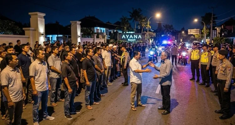 Jimbaran, Kuta Selatan, Badung, warga berjaga, patroli warga, isu penyerangan, ancaman, konflik asmara, Polsek Kuta Selatan, Polresta Denpasar, Jimbaran Bersatu, situasi kondusif, keamanan Bali, viral media sosial